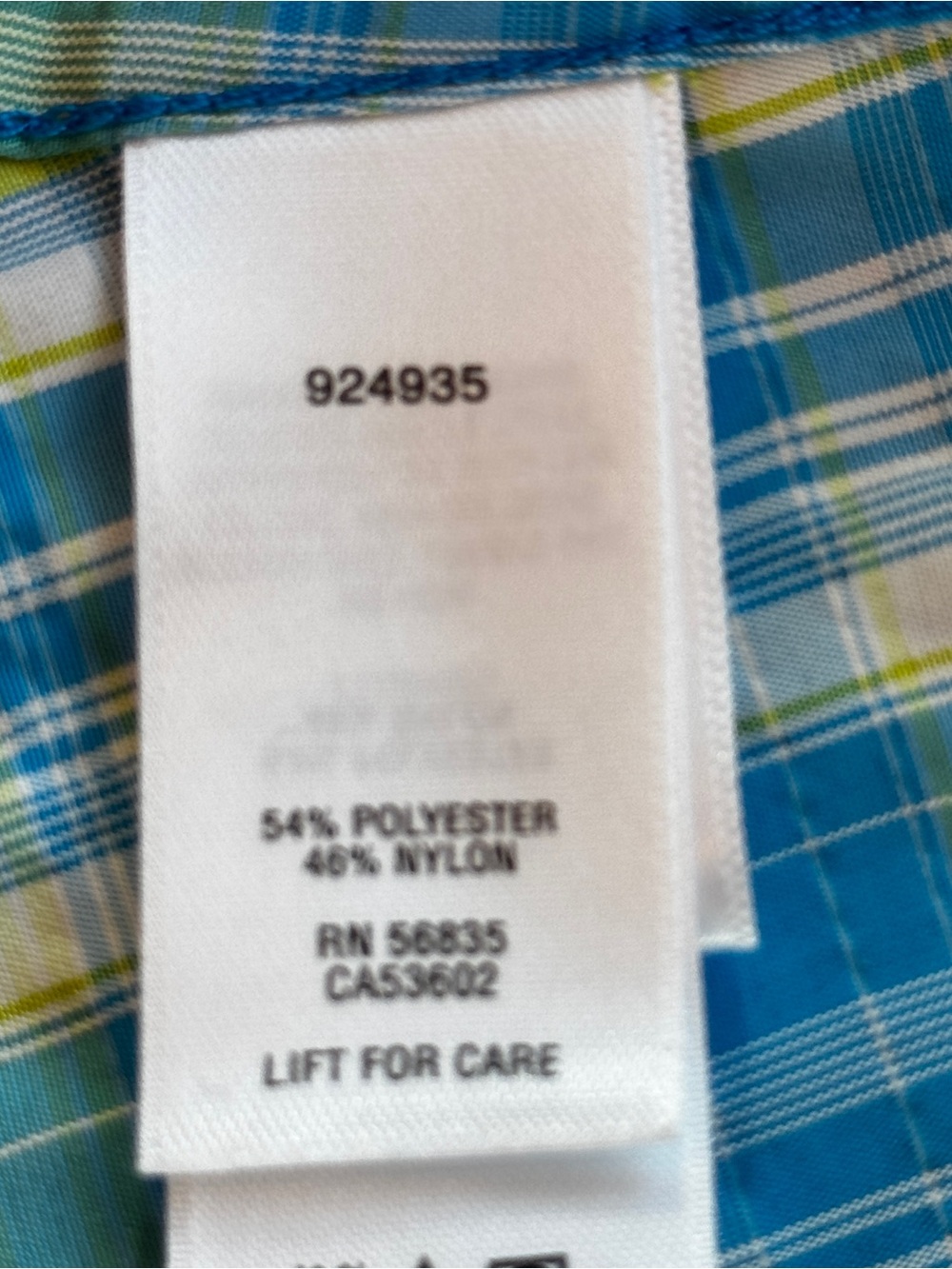Cabela's  INSECT DEFENCE, NO FLY ZONE, XPG,Blue Plaid Button-Down Shirt. - Picture 11 of 11